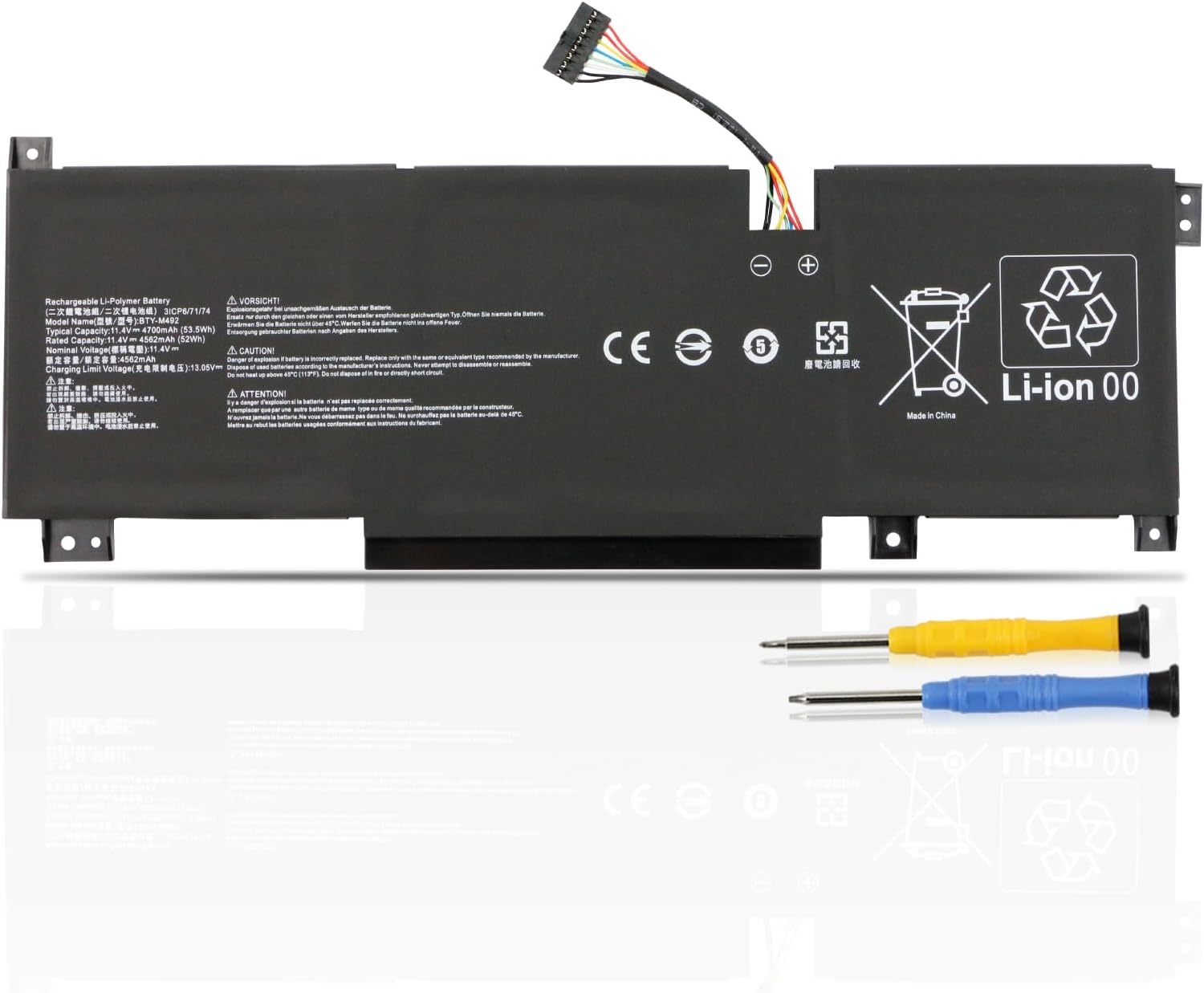 MSI Katana WF66 WF76 11UI 11UI 11UJ BTY-M492 3ICR6/71/74 batteria compatibile MSI Katana WF66 WF76 11UI 11UI 11UJ BTY-M492 3ICR6/71/74 batteria compatibile