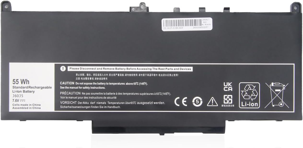 J60J5 R1V85 451-BBSX MC34Y 242WD 7.6V 55WH Dell Latitude E7270 E7470 batteria compatibile