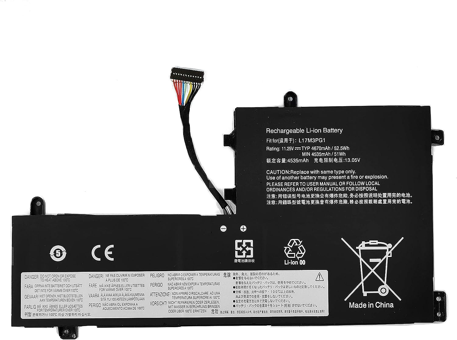 11.25V L17M3PG3 L17M3PG1 Lenovo Y530 Y530-15ICH Y7000 Y7000P SB10W6711 batteria compatibile 11.25V L17M3PG3 L17M3PG1 Lenovo Y530 Y530-15ICH Y7000 Y7000P SB10W6711 batteria compatibile