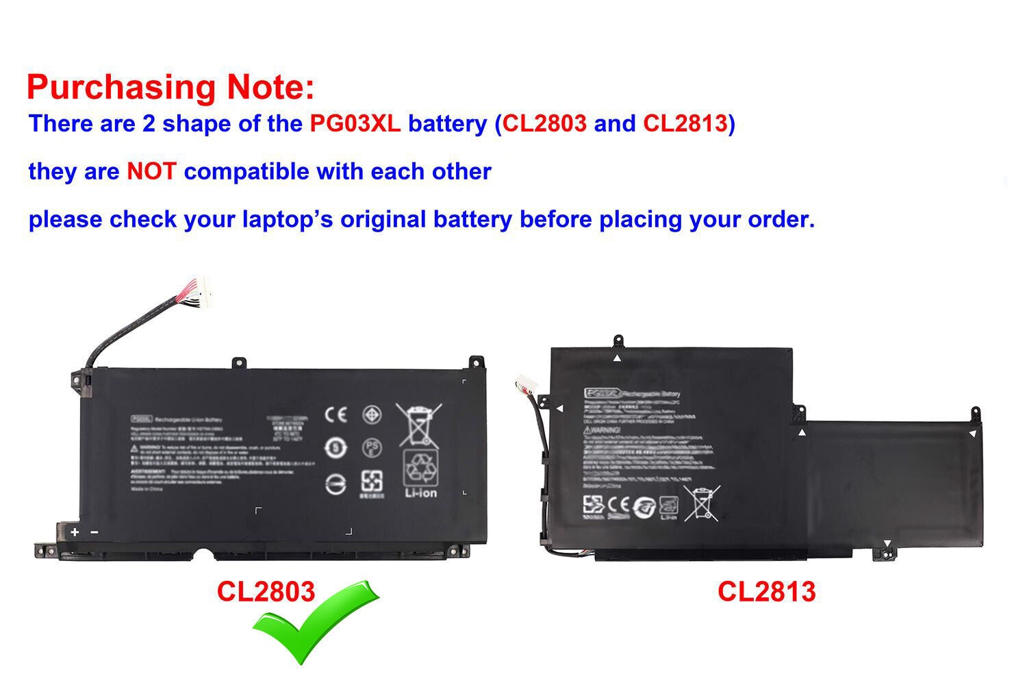 PG03XL HSTNN-DB9G HP Pavilion Gaming 15-DK0020TX DK0021TX DK0131TX HSTNN-DB9G batteria compatibile